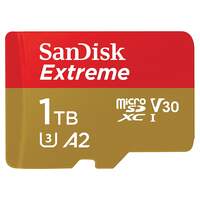 SanDisk Extreme® 1TB microSDXC ¢ UHS-I, 190MB/s Read, 130MB/s Write Memory Card for 4K Video on Smartphones, Action Cams and Drones