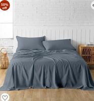 CULTIVER Bedsheet for Double Bed, Plain Colour King Size with 2 Pillow Covers, Queen Solid Colour Bedsheet Ultra Soft Brushed Micro Fabric Shrink & Fade Resistant (90x100 Inches, Dark Grey Color) 