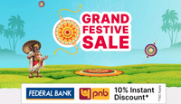  Flipkart Grand Festive Sale Upto 80% Off + 10% off via PNB/ Federal / HDFC Bank Cards (19th - 23st Aug)