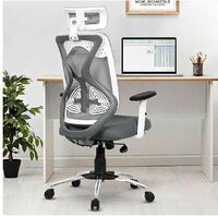 [Lowest]Da URBAN® Merlion Office Chair,High Back Mesh Ergonomic Home Office Desk Chair with 3 Years Warranty, Adjustable Armrests,Adjustable Lumbar Support,Tilt Lock Mechanism (Grey)