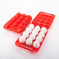LEAWALL Portable Plastic Egg Holder Carrier Storage Box for 12 Eggs, 1 Piece, Multicolour.