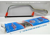 Impact Steel Junior Saw Mini Hacksaw Frame with Crown Spare Blades (Black) 