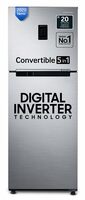 Samsung 301L 3 Star Convertible 5In1, Digital Inverter with Display Frost-Free Double Door Refrigerator (RT34C4523S9/HL,Refined Inox, Gross Volume 324 Litres)