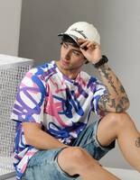  Diversify Printed Men Round Neck Blue, White T-Shirt 