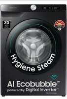 (Rs. 4000 Discount: coupon + Bank) Samsung 8 Kg 5 Star AI Control & Wi-Fi, Fully-Automatic Front Loading Washing Machine (WW80T504DAB1TL, Black Caviar, Digital Inverter)