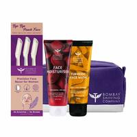 PE - Bombay Shaving Company Women's Face Shaving Kit with Turmeric Face Wash, Precision Face Razor (Pack of 3) & Face Moisturiser