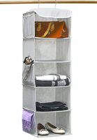 Callas Houseware 5 Shelves Hanging Closet Organizer | Hanging Shelves with Sturdy Metal Frame (Color-Gray | H 115 X W 30 D 25 cm) [Apply ₹50 Coupon]