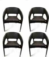 Cello Kraze Plastic Chair - Set of 4 (Brown)