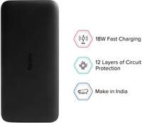 REDMI 20000 mAh Power Bank (18 W, Fast Charging)  (Black, Lithium Polymer)
