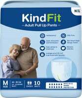 KINDFIT Adult Pull UP Pants Diapers ,Medium,Waist Size (60-85 Cm |24 -33 Inch) Adult Diapers - M  (10 Pieces)