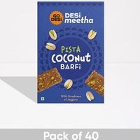 Go Desi Pista Coconut Barfi - Pack of 40 (500gm)