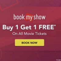 Bookmyshow - Buy 1 get 1 Free upto INR 300 per month using BOB debit cards
