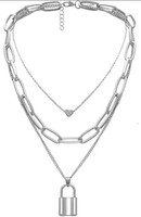 Shining Diva Fashion Stylish Multilayer Chain Pendant Necklace for Women and Girls (12475np), silver 