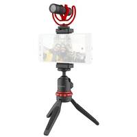 Boya Vlogging Kit - Video Microphone, Mini Tripod with Extension Handle, Cold Shoe Mount, Windshield - Vlogger Starter Kit
