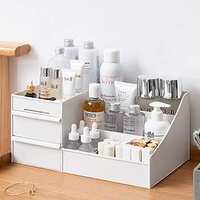 Cosmetic Organizer Box Drawers Storage Plastic Stationary Box [Rs 80 coupon]