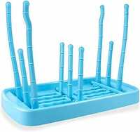 SYGA Foldable Plastic Baby Bottle Drying Racks Feeding Cup Nipple Storage Shelf Stand Holder (Blue)