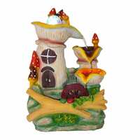 FABZONE Handicraft Mushroom Fountain for Interior Decor | Garden Decor | Decorative Entrance Vastu Showpiece Figurine Decor Item- 15 cm (Multicolor)