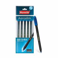 Lowest Reynolds AEROSLIM BP 5 CT POUCH - BLUE I Lightweight Ball Pen With Comfortable Grip for Extra Smooth Writing I School and Office Stationery | 0.7mm Tip Size | Pen for BTS