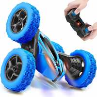 OCTRA Rc Stunt Car 4WD 2.4GHz Remote Control Car Toy Double Sided Rotation Off Road Vehicle With Lights Multicolour