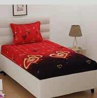SmartBuy 140 TC Microfiber Single 3D Printed Flat Bedsheet on Flipkart