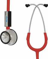 LIFE LINE Junior Stethoscope (Red) | Single Diaphragm Aluminum Sand finish Chest Piece for Adult| Y Tube | Suitable for Doctors, Nurses, Students