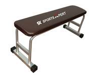 SX Fitness Heavy Duty Flat Gym & Exercise Bench for Weight Strength Training, Sit Up Abs Fitness Bench for Full Body Workout of Home Gym silver color Weight Capacity 280 kg