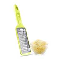 HomeBasics by Home Puff Stainless Steel Cheese Grater & Lemon Zester for Kitchen- Cheese, Lemon, Ginger, Garlic, Chocolate, Vegetables & Fruits Shredder with Protective Cover, Adrak Grater, Dishwasher Safe Flat
