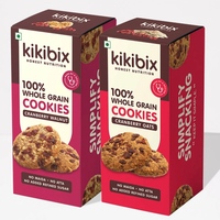 Kikibix Cranberry Walnut & Cranberry Oats Cookies Combo (2x130gm each) | Tasty Jaggery Biscuits | No Maida, No Refined Sugar | Natural Biscuits With Berries & Seeds (260gm)