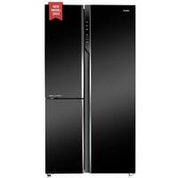 Haier 628L Frost Free Inverter Triple Door Side by Side Refrigerator (HRT-683KG, Black Glass, Convertible)