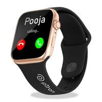 pTron Force X12S Bluetooth Calling Smartwatch, 1.85" Full Touch HD Display, Functional Crown, Heart Rate Monitor, SpO2, WatchFaces, 5 Days Battery Life, Fitness Trackers & IP68 Waterproof (Black/Gold)