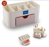 FreshDcart Cosmetic Make Up Storage Box Organizer with Makeup Stand and Drawers for Dressing Table, Bedroom, Home (Multicolour, FDC3RFT) (Plastic) 