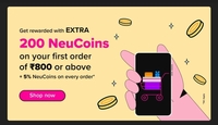 Tata Neu: Get rewarded with an extra 200 NeuCoins on your first order worth Rs. 800 or more( September offer) 
