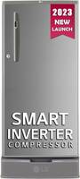 LG 185 L Direct Cool Single Door 4 Star Refrigerator with Base Drawer with Smart Inverter Compressor, Smart Connect & Fast Ice Making (Shiny Steel, GL-D199OPZY)