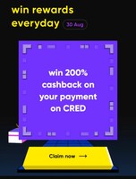Cred : Get upto 200% cashback on UPI Send money or Scan money 