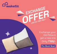 Wakefit Exchange Offer: Exchange your Old pillow & get new one at Rs.199 only