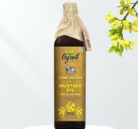 Gyros Farm Organic Wooden/Stone Cold Pressed Black Mustard Oil/Sarso Tel, for Cooking, Kachhi Ghani | Chemical-Free |100 ml