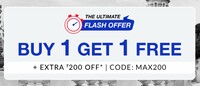Max Flash Sale Buy 1 Get 1 + Extra 200 off on Order 1999