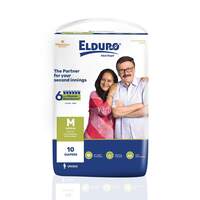 ELDURO Regular Unisex Adult Tape Diapers, Medium 71-111Cm (28''-44''), 10 Count, Wetness Indicator, Leakproof, 14 hrs Overnight Protection, With Aloe Vera, Pack of 1