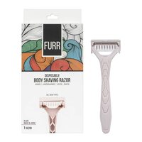 FURR Body Shaving Razor Disposable | Painless Body Hair Removal With Aloe Vera and Vitamin E Padding | Precision Of Japanese Blades | Body Razor | Pack of 1