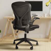 DROGO Premium Ergonomic Office Chair for Work from Home, High Back Computer Chair with Mesh, Flip-up Armrest, Recline, Adjustable Seat & Lumbar Support | Mesh Chair for Office (Marshal Lite Black)