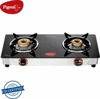 Pigeon Popular 2 Burner Glass Cooktop Glass Manual Gas Stove  (2 Burners)