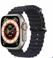 MS Ultra T800 Series 8 Black Smart Watch with Bluetooth Call Fitness Bracelet and Wireless Charger