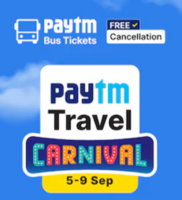 Paytm Travel Carnival | Get ₹300 discount + upto 20% discount on Bus tickets booking (5th-9th Sept) 