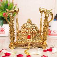 KridayKraft Metal Swing Laddu Gopal Jhula,Krishna Hindola Palana,Decorative Laddu Gopal for Temple Pooja,Showpiece Figurines,Religious Idol Gift Article...