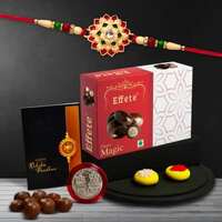Effete Designer Rakhi Combo for Brother | Rakhi Gift For Brother/Sister | Rakhi Combo With Chocolate Box | Fancy Rakhi | New Stylish Rakhi Combo |(K1_300_P32) Combo  (32 g Chocolate Box)