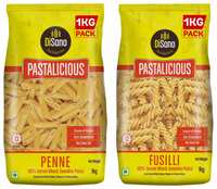 DiSano Pastalicious 100% Durum Wheat - Fusilli Pasta 1kg & Penne Pasta 1kg (2kg)