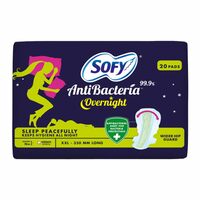 Sofy Anti Bacteria Overnight Sanitary Pads - XXL (Pack of 20 Pads) [Apply ₹50 Off Coupon]