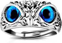 MEENAZ Owl Eye Ring for Men Women girls boys boyfriend Adjustable Evil Eye Owl Ring Retro Animal Open Ring Adjustable Owl Ring Open Animal Rings Statement Finger Ring Jewelry Men Ring Jewelry -166