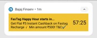 5 cashback recharge of 500 of Fasttag Bajaj Finser