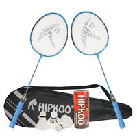 Hipkoo Sports Series Badminton Rackets Set of 2 | Wide Body Shuttle Bat with Cover and 3 Shuttles | T-Joint and Fluid Frame